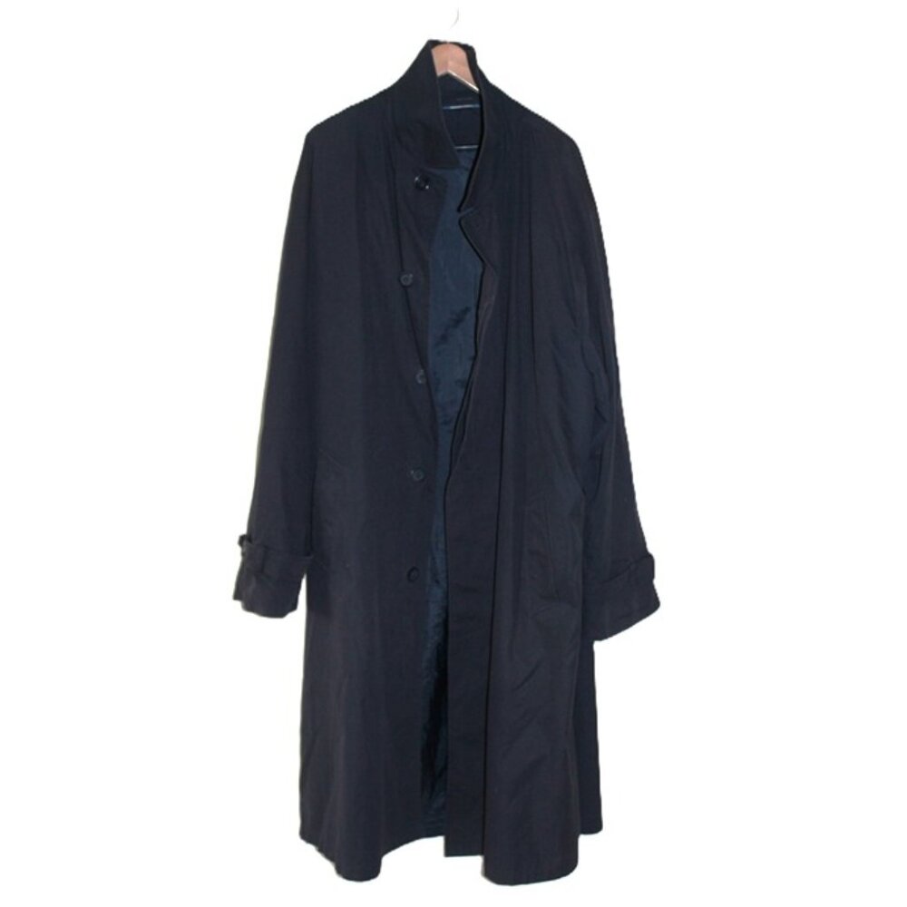 Vintage Oversized Navy Trench Coat - Unisex Design, Men's size 52 (2X-3X)